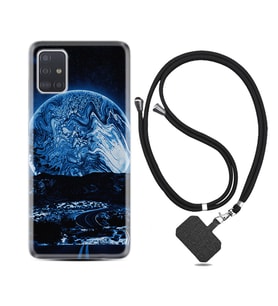 Samsung a71 A72 A73 A7 A9 2018 C7 C9 Kılıf Boyun Askılı Silikon Mavi Gece 1605