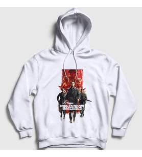 Presmono Unisex Beyaz Poster Inglourious Basterds Kapüşonlu Sweatshirt 461050tt