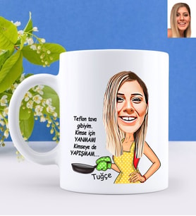 BK Gift Kişiye Özel Kimse İçin Yanmam Karikatürlü Beyaz Kupa Bardak-1