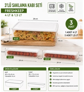 FRESHKEEP 3` LÜ SAKLAMA KABI