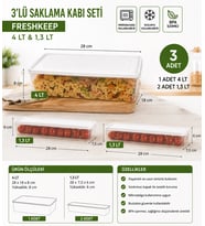 FRESHKEEP 3` LÜ SAKLAMA KABI