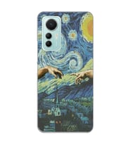 Xiaomi Mi 12 Lite Uyumlu Sanatsal Vintage Desenli Şeffaf Telefon Kılıfı