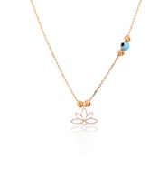 925 Ayar Rose Altın Kaplama Dorika Toplu Gümüş Lotus Kolye