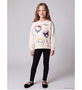 LCW Kids Siyah Beli Lastikli Kız Çocuk Tayt