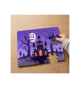 Cadılar Bayramı (Halloween) Tasarımlı 24 Parça Ahşap Çocuk Puzzle