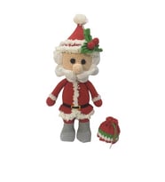 Çantalı Noel Baba Amigurumi Organik Oyuncak