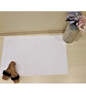 Ender Home 50x80 Paspas Beyaz Jakarlı Banyo Paspası Ev Otel Ayak Paspası