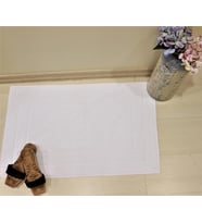 Ender Home 50x80 Paspas Beyaz Jakarlı Banyo Paspası Ev Otel Ayak Paspası