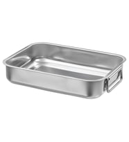 Metal Fırın Kabı, Paslanmaz Çelik MeridyenDukkan 26x20 cm Fırın-Barbekü Kızartma Kabı