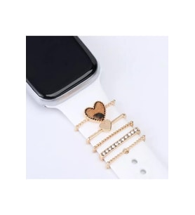Apple Watch Uyumlu Leopar Kalpli Kordon Aksesuar/charm Gold Renkli