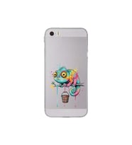 Iphone 5 ile Uyumlu Splash Bukalemun Tasarımlı Şeffaf Silikon Kılıf