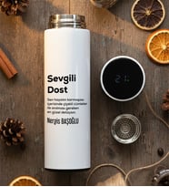 Kişiye Özel Sevgili Dost Filtreli Dijital Göstergeli Termos Doğum Günü Hediyesi
