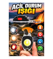 USB Şarjlı Çok İşlevli Acil Durum Işığı Mini LED Cep Feneri 7 Modlu