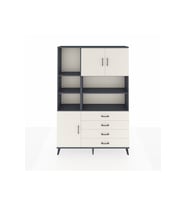 Arges Gardrop 8 Raflı 4 Çekmeceli 3 Kapaklı 132x30x195 Antrasit-Aytaşı