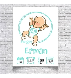 Yengeç Burcu ve Bebek Temalı Yaş Panosu