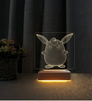 3D Tavşanlı Led Masa Lambası Kişiye Özel İsimli Doğum Günü Hediyesi Lamba
