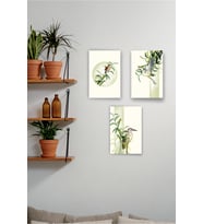 Kuş Tasarımlı 3 Parçalı 20x30 cm Ahşap Tablo
