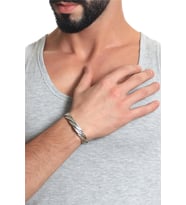 Erkek Antik Gümüş Kaplama Ayarlanabilir Açık Bant Kalın Burgu Bileklik