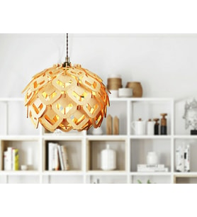İngiliz Tarzı V Kare Modern Globe Küre Doğal Ahşap MDF 3D Lazer Kesim Rustik Salon Avize