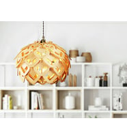 İngiliz Tarzı V Kare Modern Globe Küre Doğal Ahşap MDF 3D Lazer Kesim Rustik Salon Avize