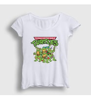Presmono Kadın Beyaz Poster Teenage Mutant Ninja Turtles T-Shirt 325961tt