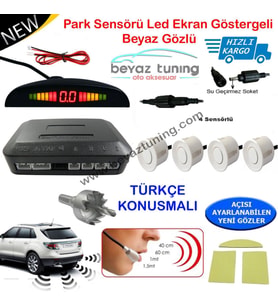 Park Sensörü Led Ekranlı Türkçe Konuşmalı Beyaz