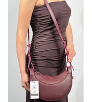Kadın Çapraz Askılı Omuz Çantası Dokulu Deri 16/24 CM (Bordo)