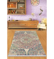 Pembe Vintage Dokuma Pamuk Tabanlı Kaymaz Kilim KLM334