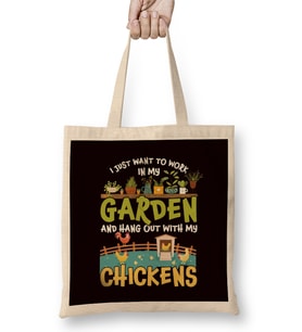 Garden Work Chickens Gardening Gardener Planting Lawn Plants Bez Çanta Uzun Saplı