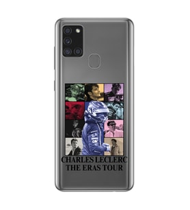 Samsung Galaxy A21S Uyumlu Charles Leclerc Tasarımlı Şeffaf Telefon Kılıfı