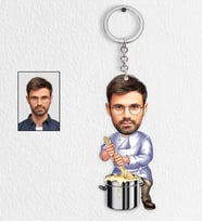 Kişiye Özel Aşçı Tasarımlı Karikatür Anahtarlık 3