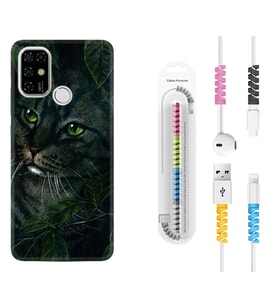 Casper E30 F20 X20 Kılıf Kablo Koruma Spiral Silikon Flowers Cat 1345