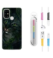 Casper E30 F20 X20 Kılıf Kablo Koruma Spiral Silikon Flowers Cat 1345