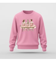 Üç Balerin Baskılı Basic Sweatshirt (Pembe)