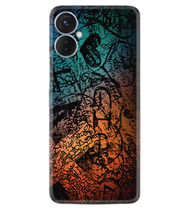 Tecno Spark 9T Kılıf Silikon Desen Özel Seri İşaretler Tuval 1716