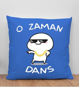 BK Gift O Zaman Dans Tasarımlı Mavi Kırlent Yastık, Arkadaşa Hediye, Ev Dekorasyonu, Ev Hediyesi-1