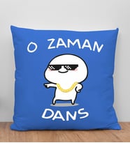 BK Gift O Zaman Dans Tasarımlı Mavi Kırlent Yastık, Arkadaşa Hediye, Ev Dekorasyonu, Ev Hediyesi-1