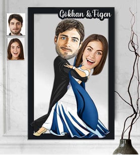 Kişiye Özel 3D  Ahşap Tablo Sevgili 30x40 -40