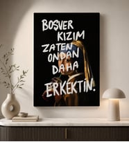 BK Gift Vintage Klasik Sanat Esprili Sözlü Dekoratif Kanvas Tablo - 21