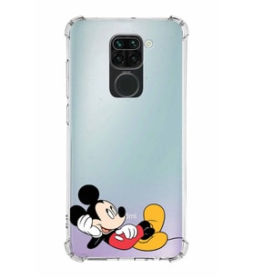 Xiaomi Redmi Note 9 Köşe Korumalı Antişok Kapak Mickey Mouse Tasarımlı Şeffaf  Kılıf