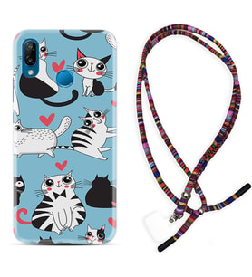 Huawei P20 Lite Mate 10 20 Lite Pro P40 Lite KılıfBoyun Asklı Rasta Silikon Kedicikler 1772