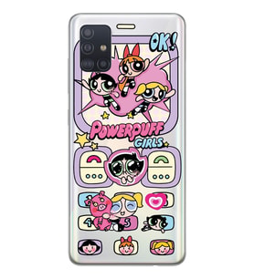 Samsung Galaxy A71 Uyumlu Powerpuff Girls Tasarımlı Şeffaf Telefon Kılıfı