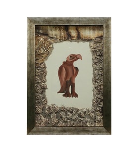 e38 EL İŞÇİLİĞİ  KARTAL RİTONU KUMAŞ BOYAMA TABLO 70*50 CM -6432