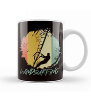 Vintage Windsurfing Retro Windsurfer Sailboarding Ocean Wave Kupa Bardak Porselen