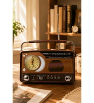 Yuegan YG-7030BTS Güneş Enerjili Solar Nostaljik Radyo El Fenerli, USB/TF Kart Girişli Hoparlör ve S