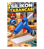 80 W Sıcak Silikon Tabancası – 11 mm Uyumlu 5 Adet Silikonlu Set