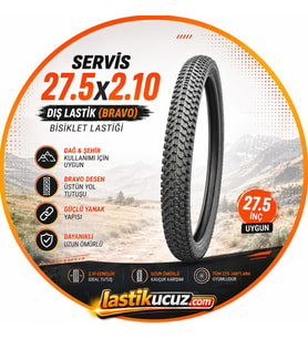 Servis 2.75x2,10 TT BİSİKLET DIŞ LASTİK 27.5 İNÇ İÇİN UYGUNDUR (BRAVO) Bisiklet Lastiği (İç Lastik Gerektirir)