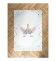 MEKTA HOME BEBEK VE ÇOCUK ODASI Çiçekli Yıldız Desenli Halı