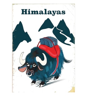 Himalayalar Seyahat Afişi Tablo Ahşap Poster Dekoratif