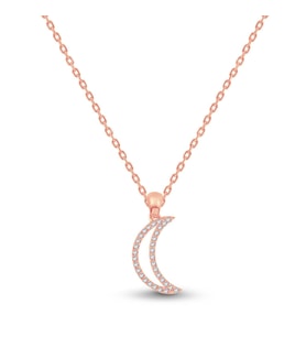 0.08 Karat Tasarım Pırlanta Kolye (Rose)